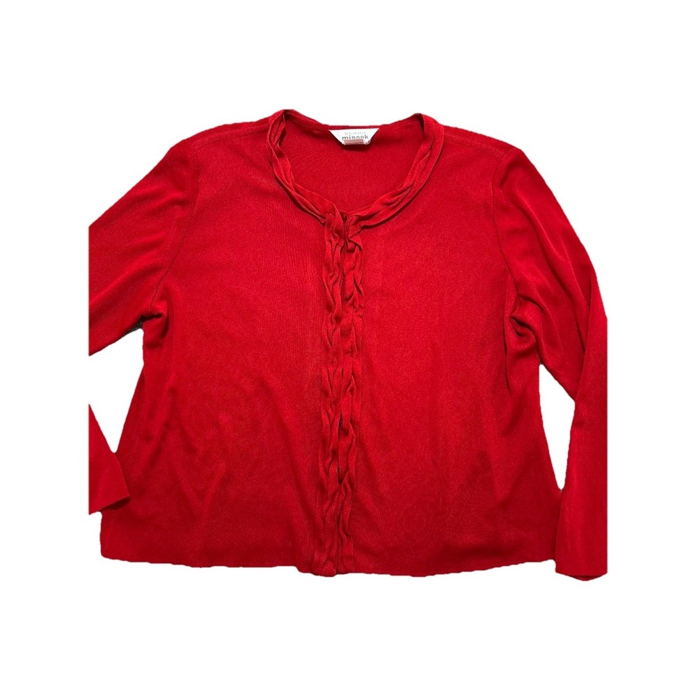 Exclusively Misook Classic Red Cardigan XL - Hook And Loop Closure